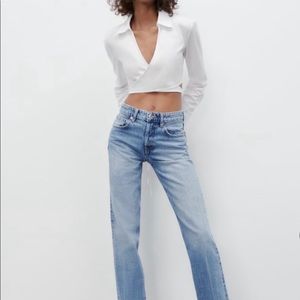 NEW ZARA MID RISE STRAIGHT LEG JEANS